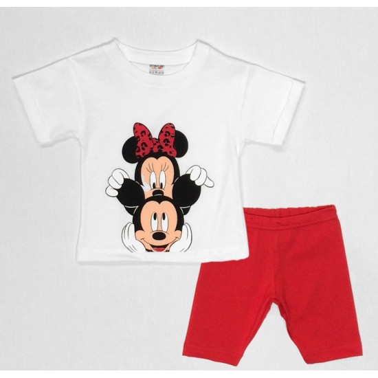 ACTION  DISNEY ΚΑΛΟΚΑΙΡΙΝΟ ΣΕΤ ΜΠΛΟΥΖΑ ΚΟΝΤΟΜΑΝΙΚΗ ΜΕ ΚΟΛΑΝ ΠΟΔΗΛΑΤΟΥ, ΛΕΥΚΟ, ΚΟΡΙΤΣΙ  - 4141-008