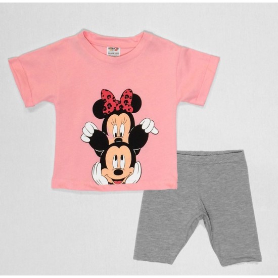 ACTION  DISNEY ΚΑΛΟΚΑΙΡΙΝΟ ΣΕΤ ΜΠΛΟΥΖΑ ΚΟΝΤΟΜΑΝΙΚΗ ΜΕ ΚΟΛΑΝ ΠΟΔΗΛΑΤΟΥ, ΡΟΖ, ΚΟΡΙΤΣΙ  - 4141-008