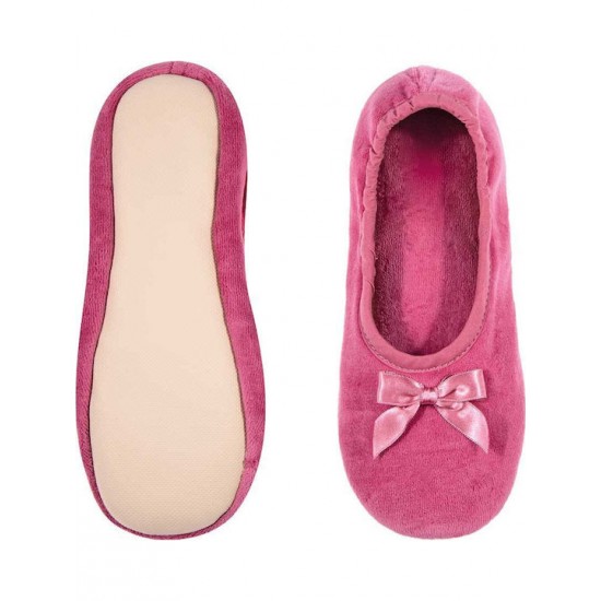 Amaryllis Slippers Γυναικεία Παντόφλα Μπαλαρίνα Βελουτέ Ροζ