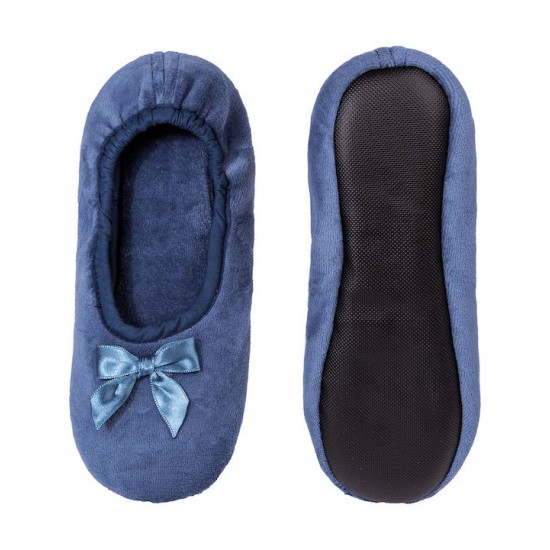 Amaryllis Slippers Γυναικεία Παντόφλα Μπαλαρίνα Βελουτέ Μπλε