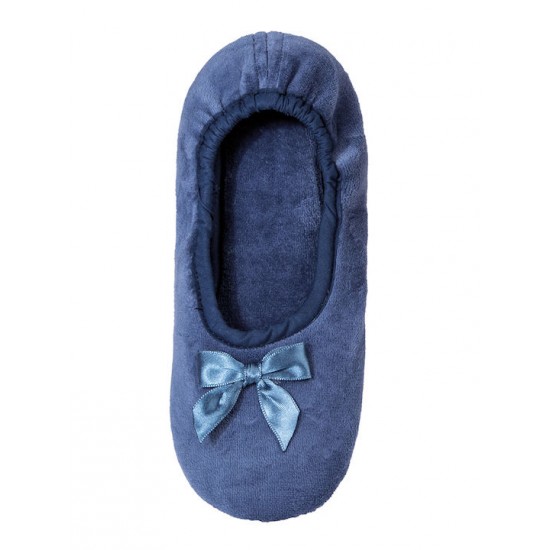 Amaryllis Slippers Γυναικεία Παντόφλα Μπαλαρίνα Βελουτέ Μπλε