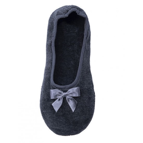Amaryllis Slippers Γυναικεία Παντόφλα Μπαλαρίνα Βελουτέ Μαύρο