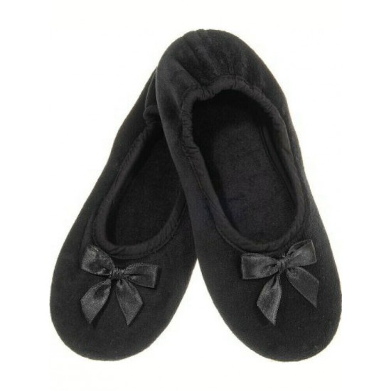 Amaryllis Slippers Γυναικεία Παντόφλα Μπαλαρίνα Βελουτέ Μαύρο