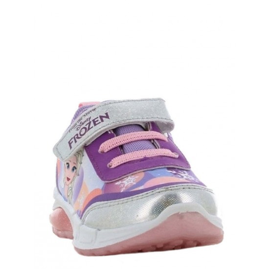 Disney Frozen Παιδικό Sneaker με σκρατς και φωτάκια_FZ012895_Ασημί