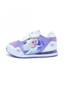 Disney Frozen Παιδικά Sneakers με LED φωτάκια Λευκό Λιλά