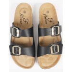 Flivver Γυναικεία Δερμάτινα Ανατομικά Σανδάλια  Μαύρα