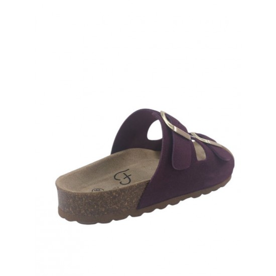 Flivver Γυναικεία Δερμάτινα Ανατομικά Σανδάλια  Μωβ