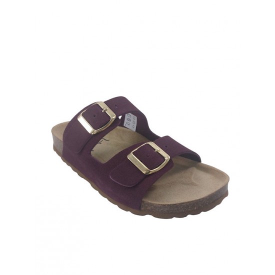 Flivver Γυναικεία Δερμάτινα Ανατομικά Σανδάλια  Μωβ