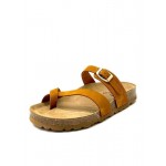 Flivver Γυναικεία Δερμάτινα Ανατομικά Σανδάλια  Κανέλα