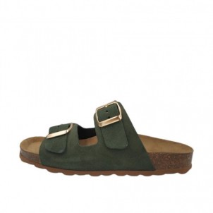 Flivver Γυναικεία Δερμάτινα Ανατομικά Σανδάλια  Χακί