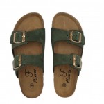 Flivver Γυναικεία Δερμάτινα Ανατομικά Σανδάλια  Χακί