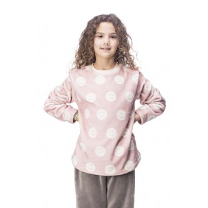 Galaxy Παιδική Πιτζάμα Χειμωνιάτικη Fleece για Κορίτσι 128-21 Ροζ