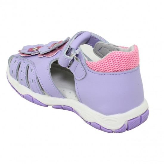 HAPPY BEE Παιδικά Πέδιλα με Ρυθμιζόμενο Χρατς για Κορίτσι B780704 - Λιλά