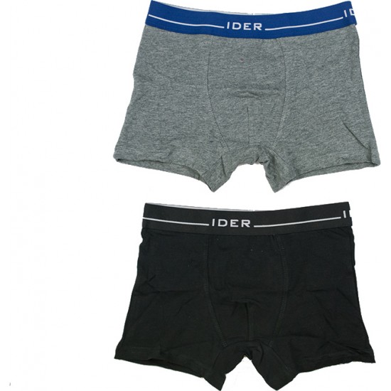 IDER 2-PACK ΑΓΟΡΙΣΤΙΚΟ BOXER ΒΑΜΒΑΚΕΡΟ ΜΕ ΕΞΩΤΕΡΙΚΟ ΛΑΣΤΙΧΟ - ΜΑΥΡΟ/ΑΝΘΡΑΚΙ