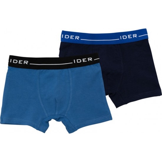 IDER 2-PACK ΑΓΟΡΙΣΤΙΚΟ BOXER ΒΑΜΒΑΚΕΡΟ ΜΕ ΕΞΩΤΕΡΙΚΟ ΛΑΣΤΙΧΟ - BLUE/DENIM