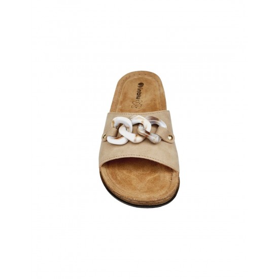 Inblu καλοκαιρινές γυναικείες παντόφλες-πέδιλα AAT00200-μπεζ