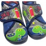 Mini Max Παιδικές Παντόφλες Μποτάκια Ανατομικές για Αγόρι Γκρι V Green