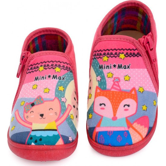 Mini Max Παιδικές Παντόφλες Μποτάκια Ανατομικές για Κορίτσι Φούξια G Party