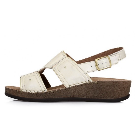 Mini Max Δερμάτινα Ανατομικά Πέδιλα 15020-CHAMPAGNE