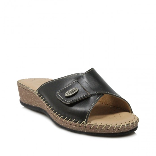 OVVIO CONFORT Καλοκαιρινές Ανατομικές Γυναικείες Πλατφόρμες  22 BLACK-ΤΑΜΠΑ-ΑΤΣΑΛΙ