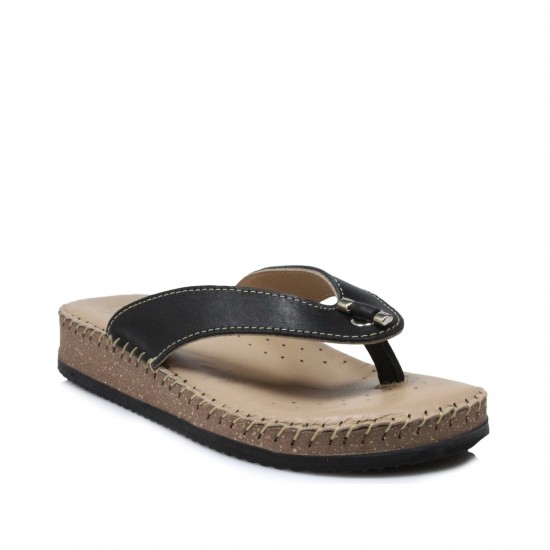 OVVIO Καλοκαιρινές Ανατομικές Γυναικείες  Παντόφλες 71-Μαύρο-Λευκό-Anaconda