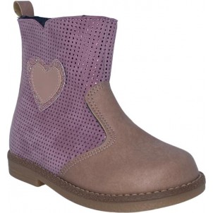 Ricco Δερμάτινο Παιδικό Μποτάκι με Φερμουάρ για Κορίτσι Ροζ 220