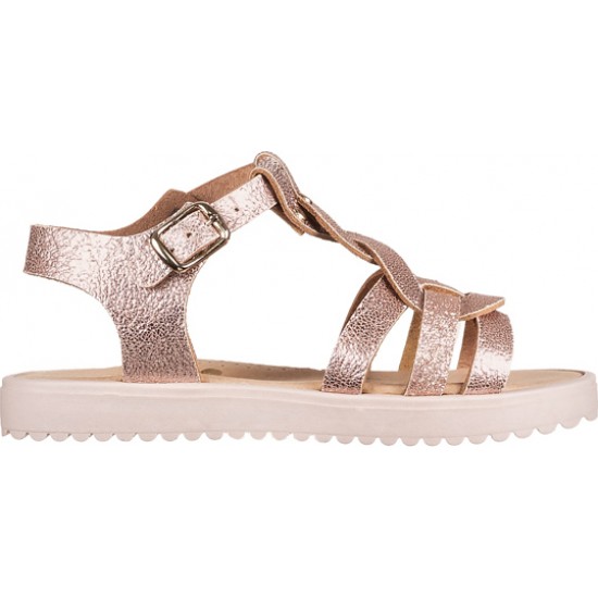 Ricco Πέδιλα 3051 Δερμάτινα, Ανατομικά Ροζ Χρυσό
