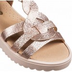 Ricco Πέδιλα 3051 Δερμάτινα, Ανατομικά Ροζ Χρυσό