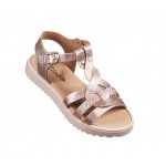 Ricco Πέδιλα 3051 Δερμάτινα, Ανατομικά Ροζ Χρυσό