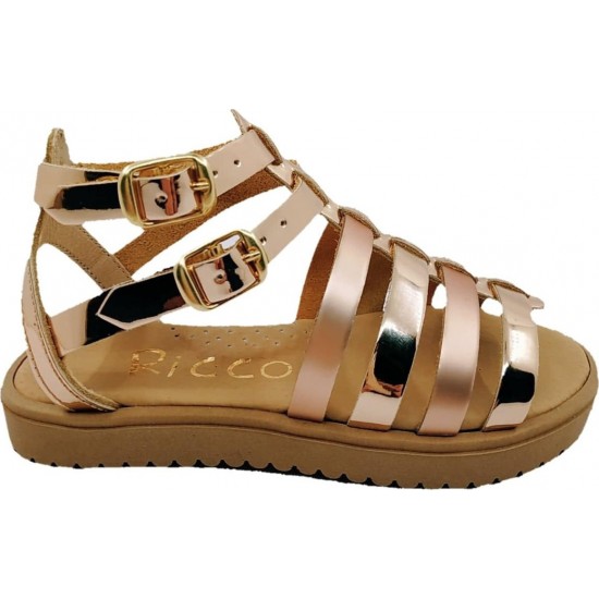 Ricco - Μονομάχος - Δερμάτινo Ανατομικό Πέδιλο Χαλκός 3073