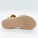 Ricco - Δερμάτινo Ανατομικό Πέδιλο - Πλεξούδα - Χαλκός T-3076-N1