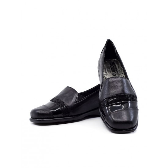 ΓΥΝΑΙΚΕΙΟ ΜΟΚΑΣΙΝΙ ΔΕΡΜΑΤΙΝΟ ΑΝΑΤΟΜΙΚΟ ΑΕΡΟΣΟΛΟ  SABINO ΜΑΥΡΟ