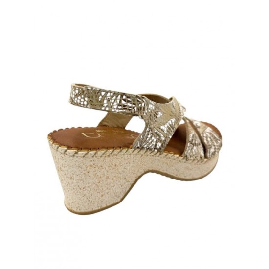 Tatoo Καλοκαιρινά Γυναικεία Δερμάτινα Ανατομικά Πέδιλα  Μπεζ