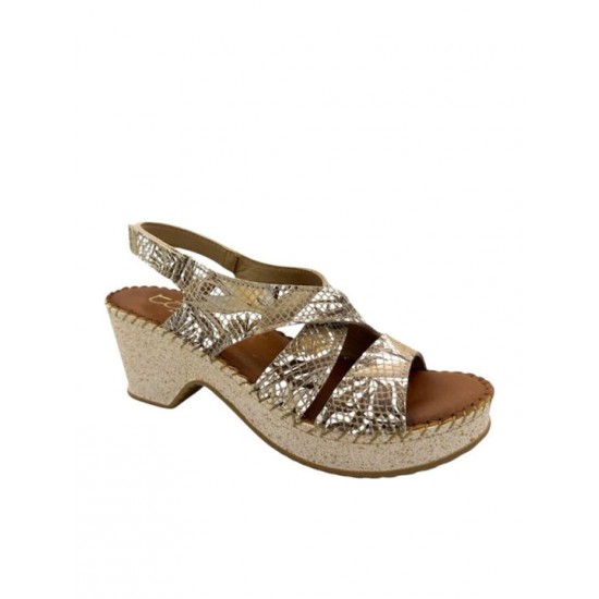 Tatoo Καλοκαιρινά Γυναικεία Δερμάτινα Ανατομικά Πέδιλα  Μπεζ