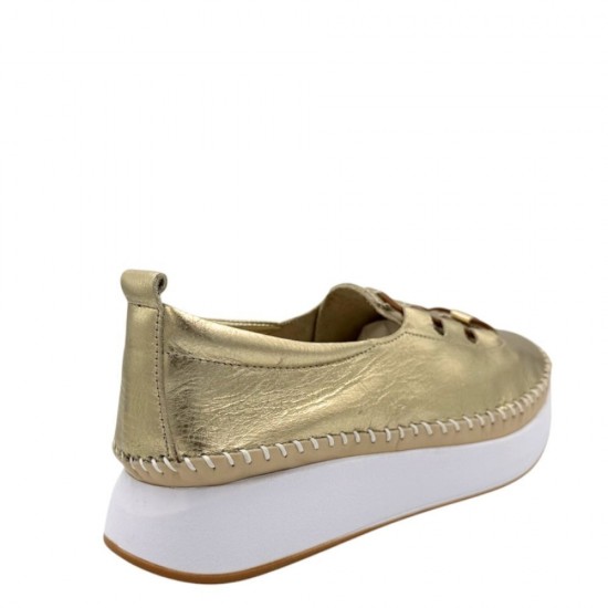 Tatoo Γυναικεία Ανατομικά Sneakers Slip- On σε  Χρώμα Χρυσό