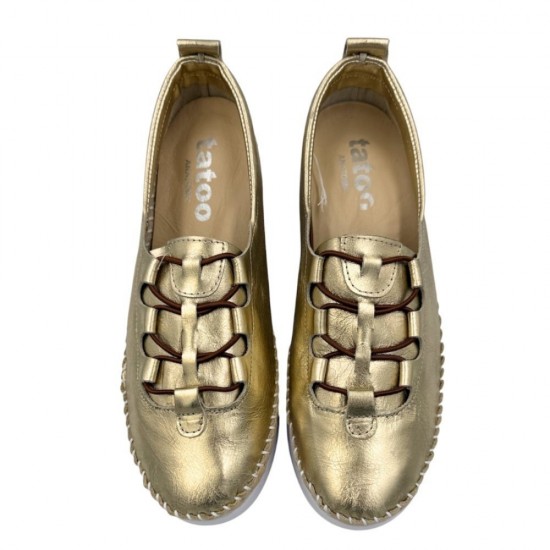 Tatoo Γυναικεία Ανατομικά Sneakers Slip- On σε  Χρώμα Χρυσό